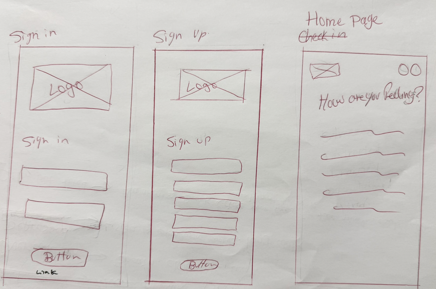 Pause screen sketches