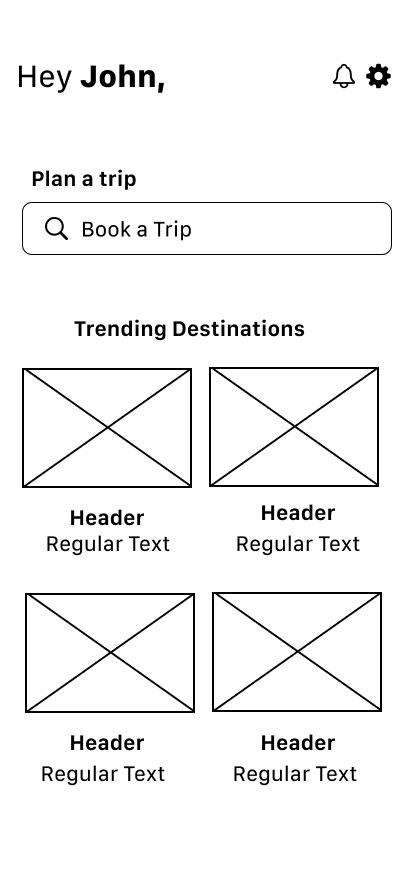 Home page wireframe