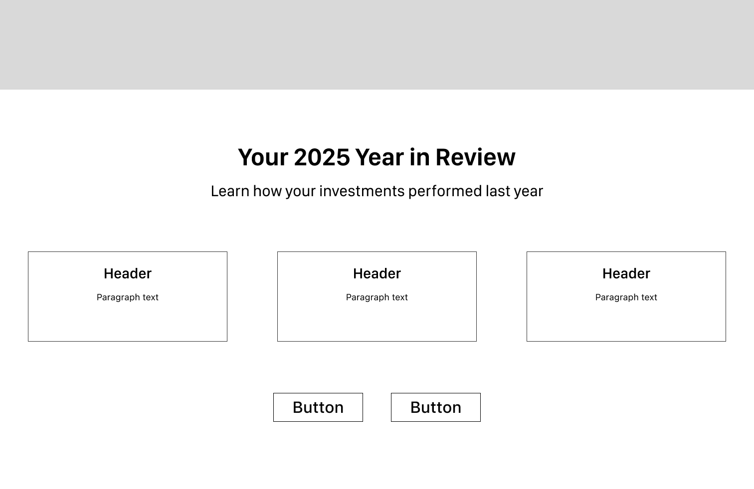 Landing page wireframe