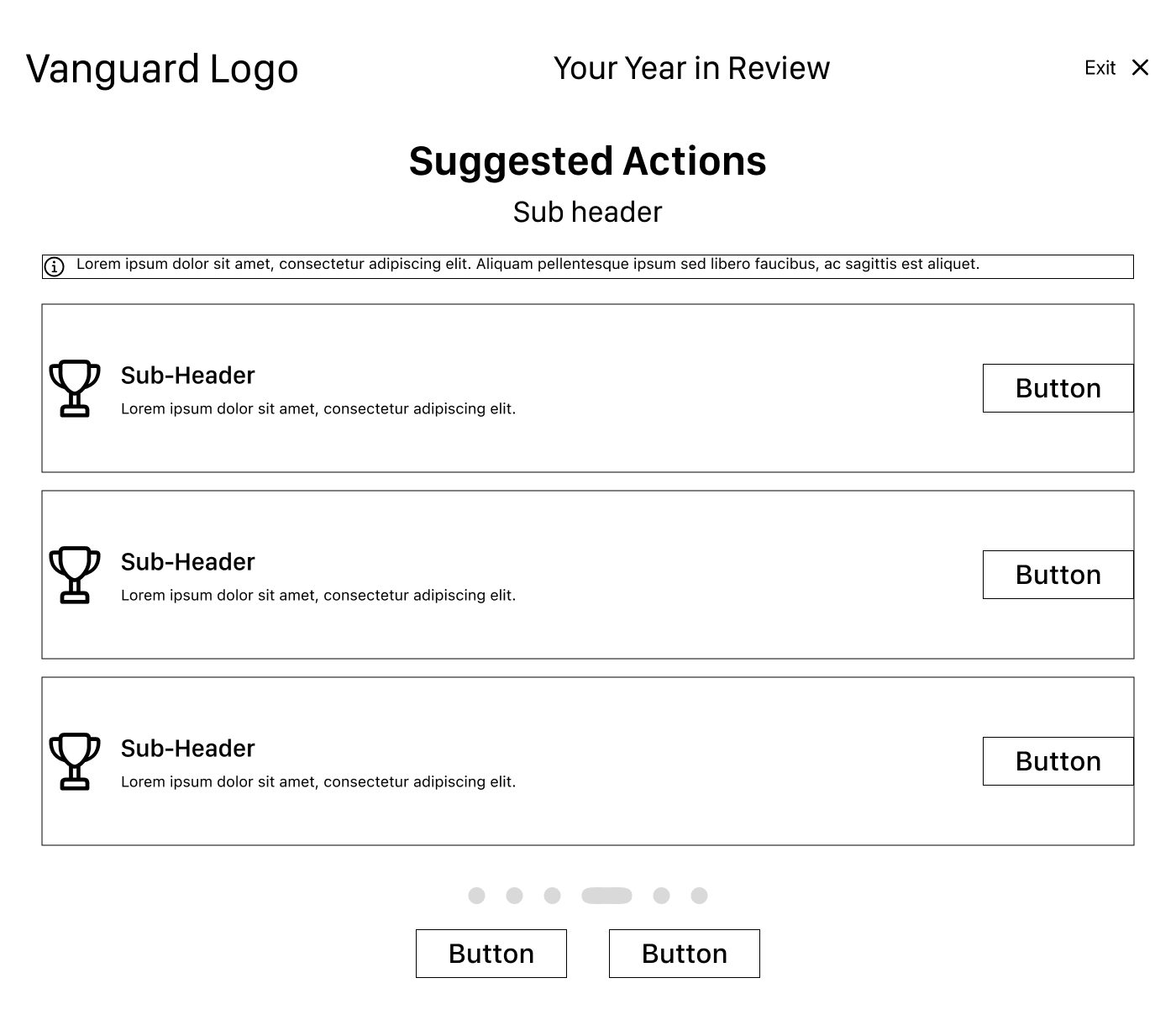 Recommendation page wireframe